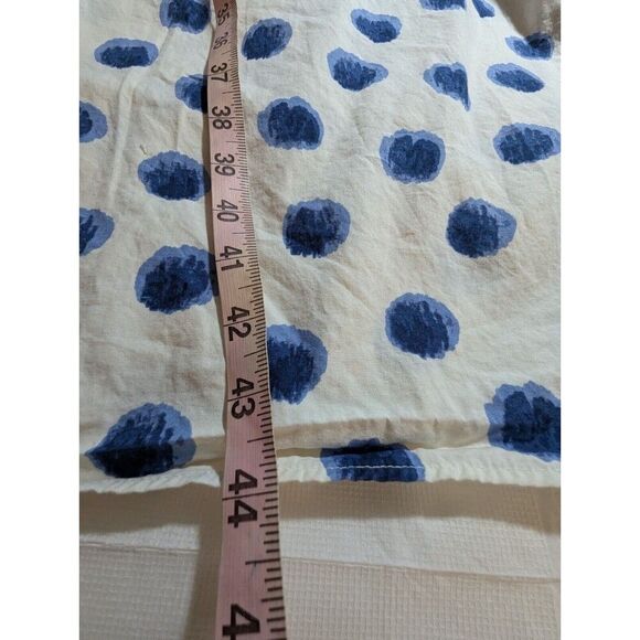 H&M Polka Dot Vneck Smocked Spaghetti Straps Blue White Knee Length XS Pull On - Picture 3 of 7